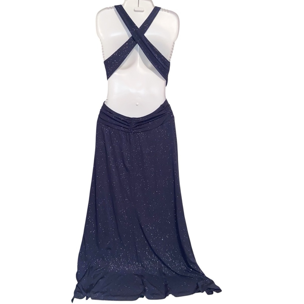 Vintage Jump Dress Womens Size 7/8 Wendye Chaitin Maxi Gown Prom Grunge 90s Y2K - Picture 4 of 15